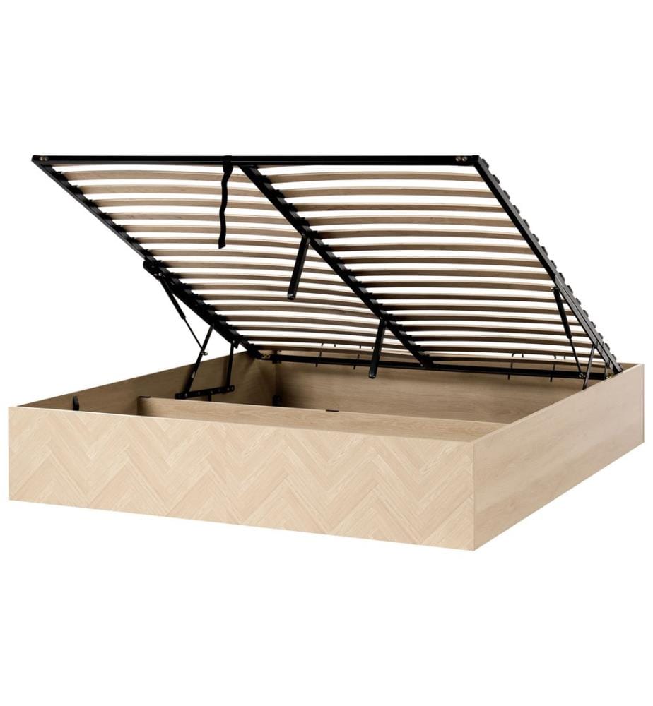 Lit ottoman sans tête de lit ETEL 180 x 200 cm Marron clair