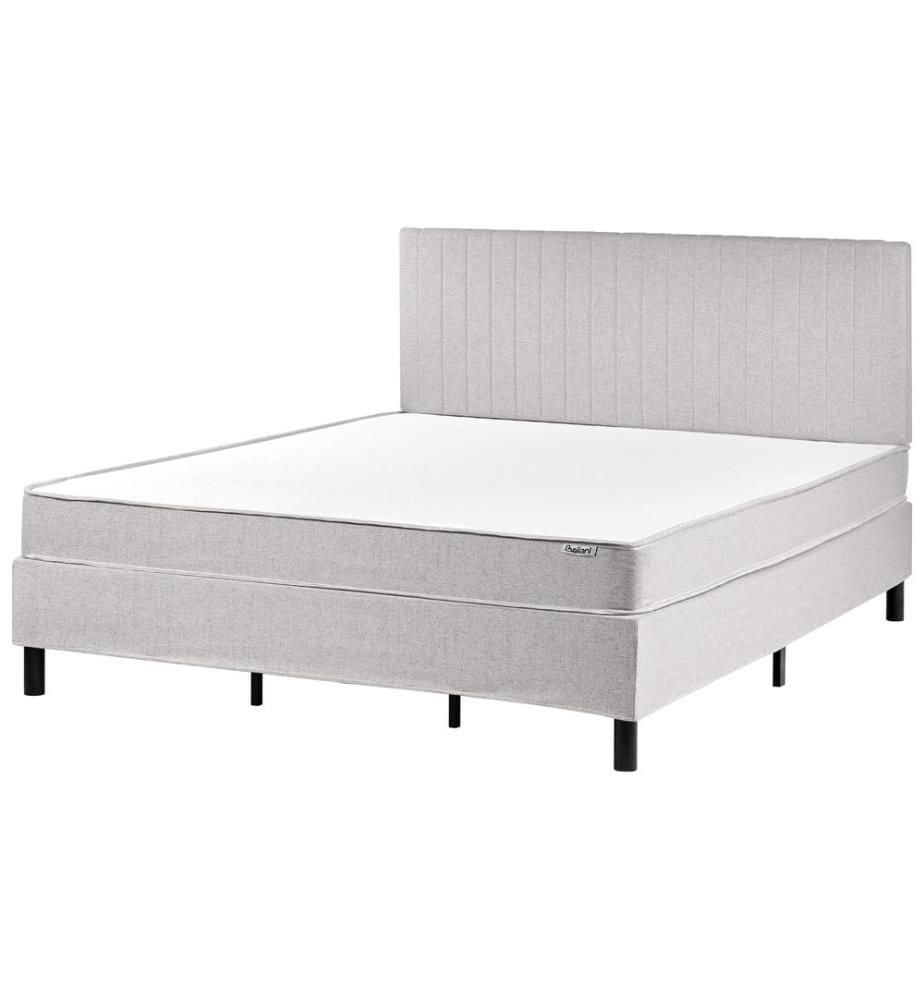 Lit Boxspring Tissu COUNTESS 180 x 200 cm Gris clair