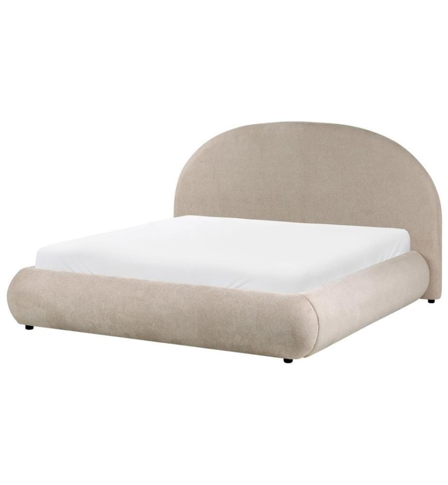 Lit ottoman Tissu GRASSE 160 x 200 cm Taupe