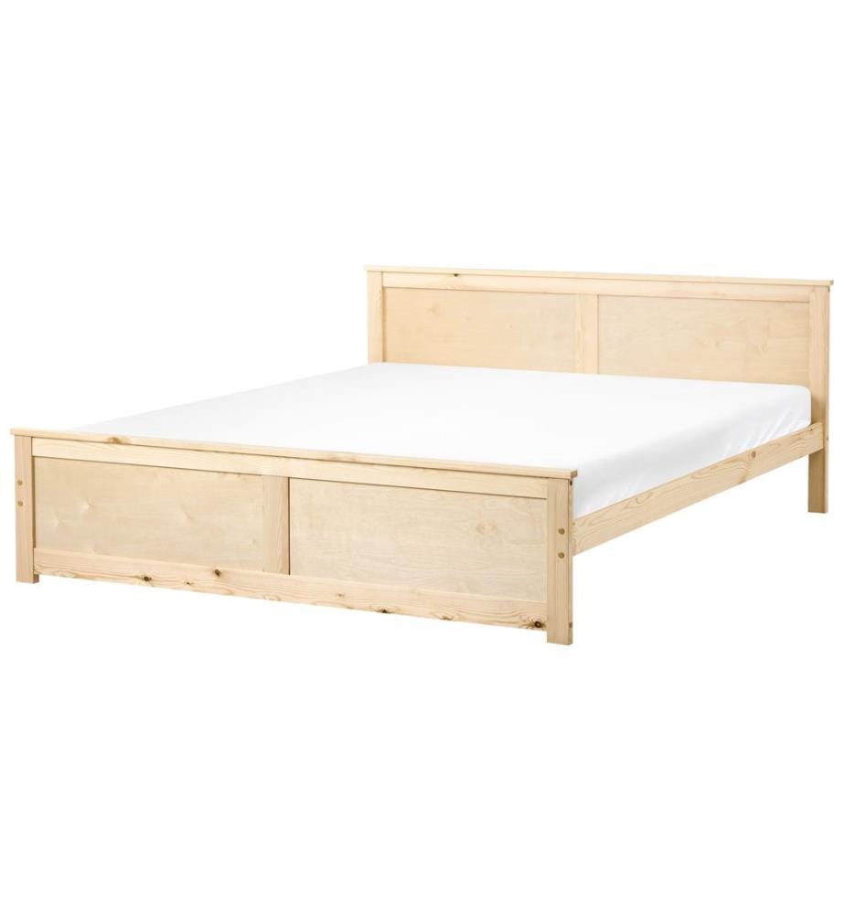 Lit avec sommier Bois de pin DAUPHIN 180 x 200 cm Marron clair