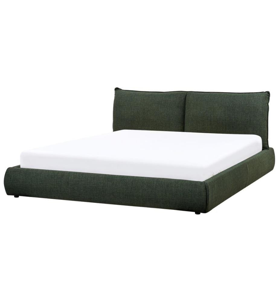 Lit avec sommier Tissu VINAY 180 x 200 cm Vert foncé
