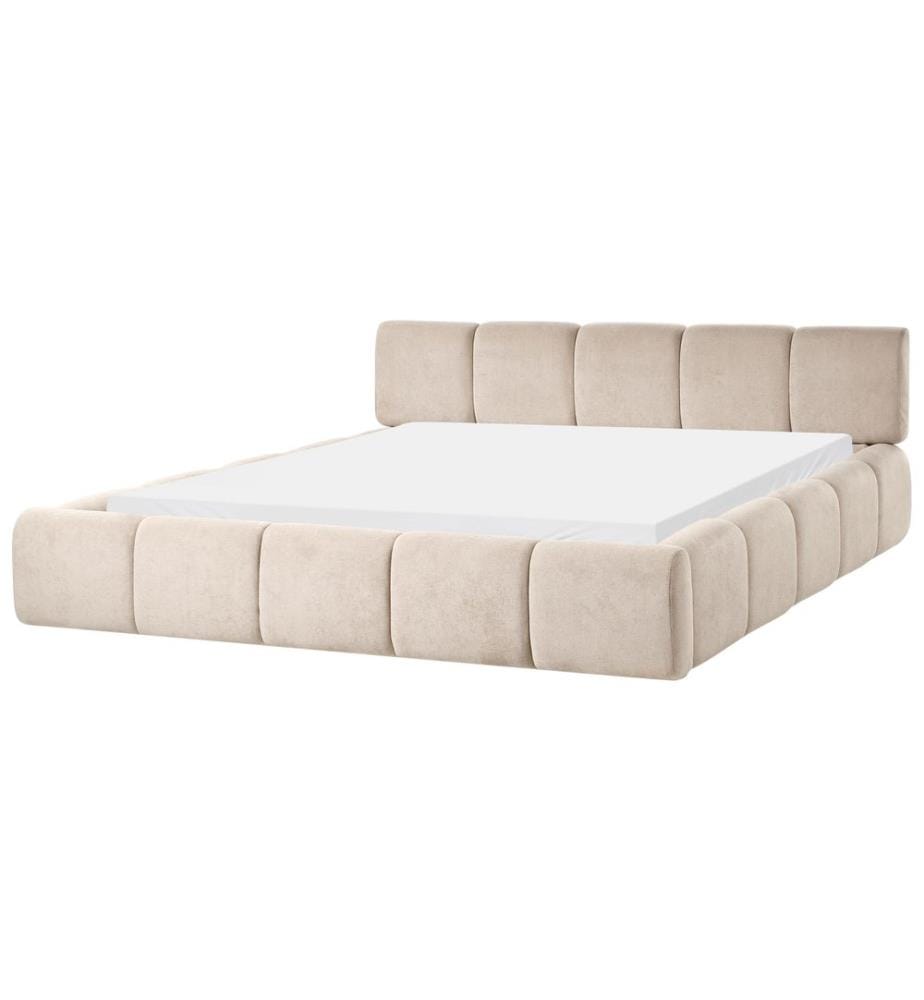 Lit avec sommier Tissu ORVILLE 180 x 200 cm Taupe
