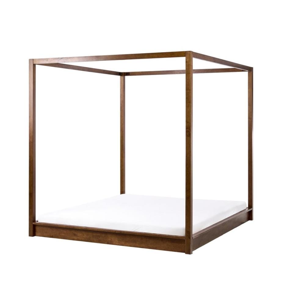 Lit à baldaquin Bois HERLIERE 180 x 200 cm Marron foncé