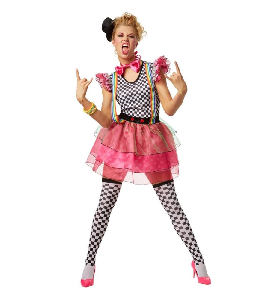 Costume de clown fluo pour femme