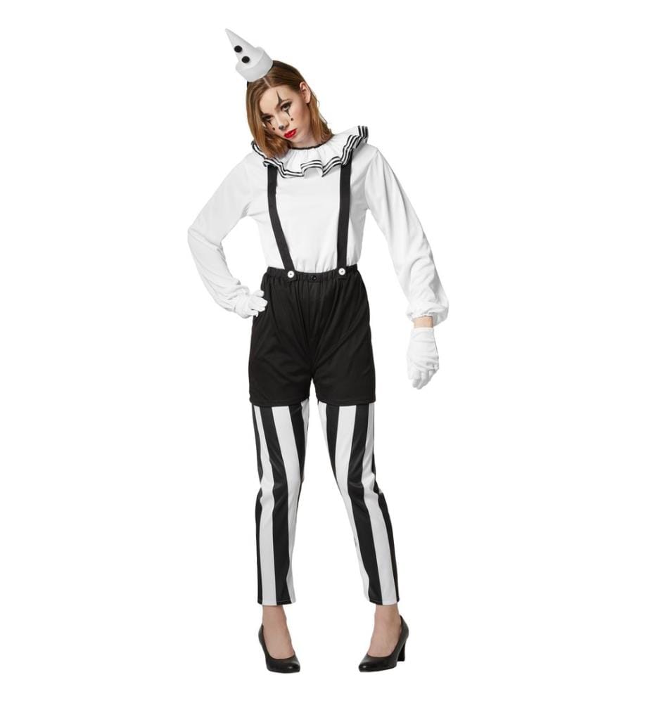 Costume de clown pour femmes noir-blanc