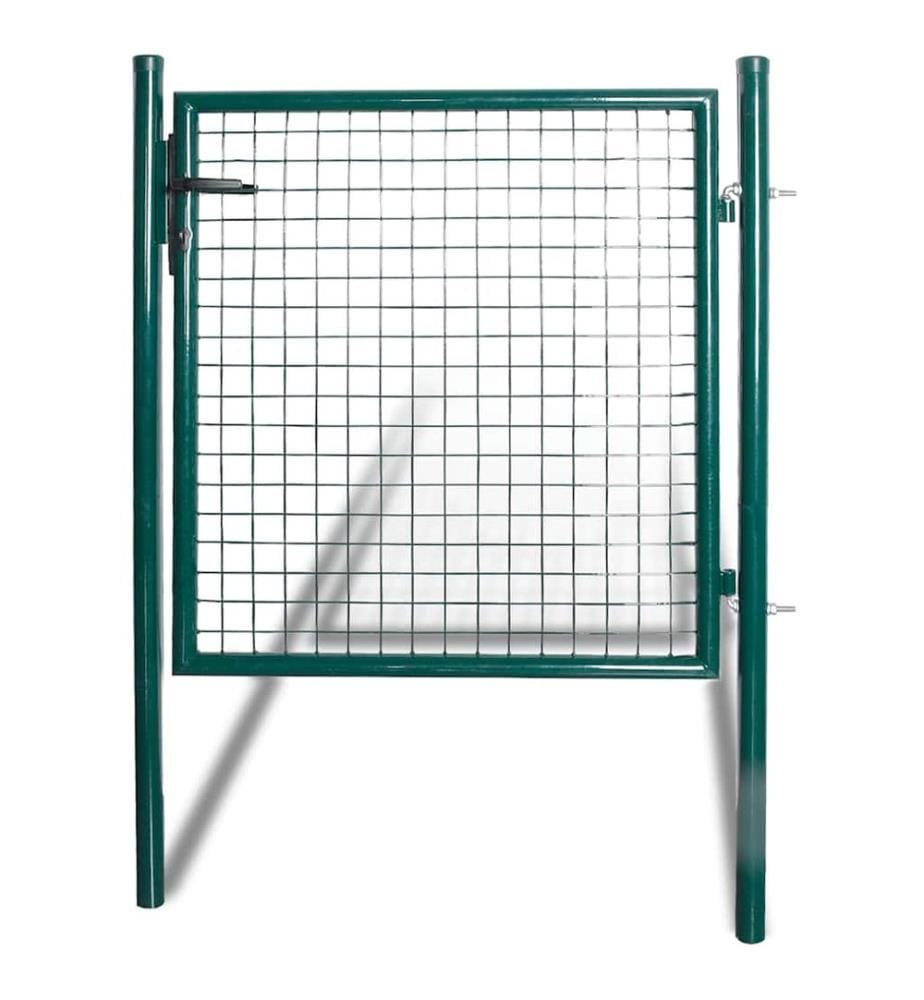 Portail de clôture à une porte 100x100 cm en acier thermolaqué