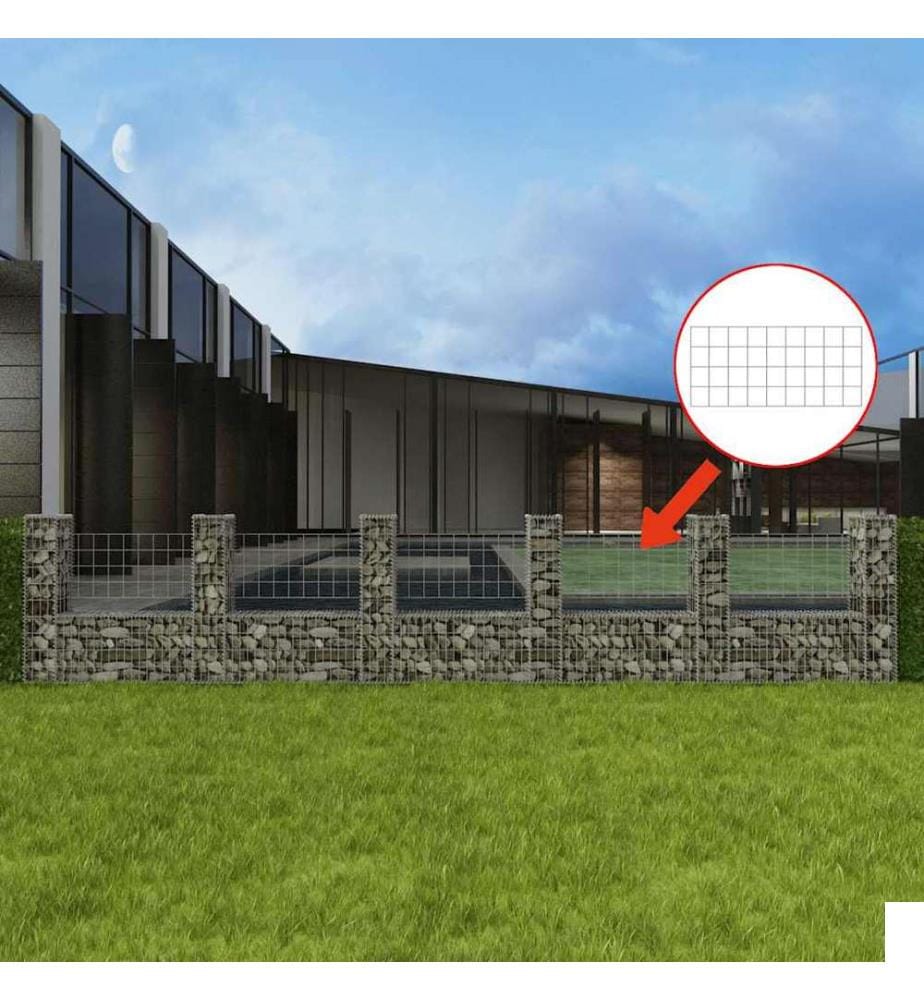 Panier de gabion en forme de U Acier galvanisé 570x20x100 cm