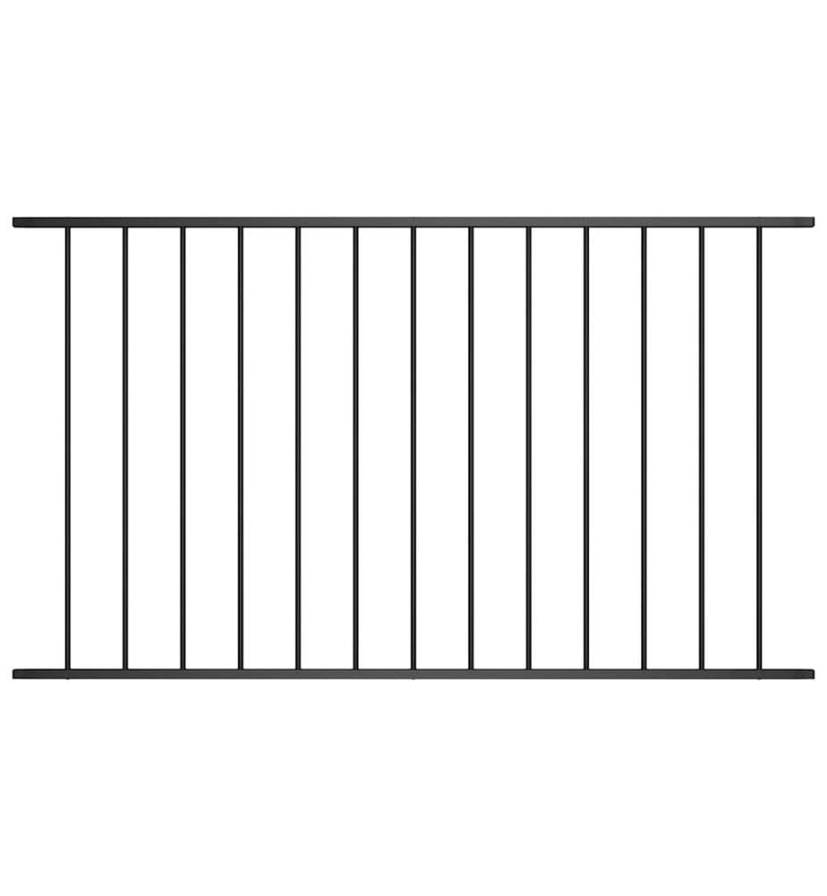 Panneau de clôture en acier thermolaqué 1,63 x 1,25 m noir