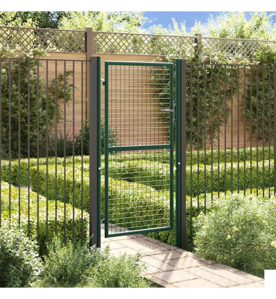Portail de clôture en acier 100x175 cm vert