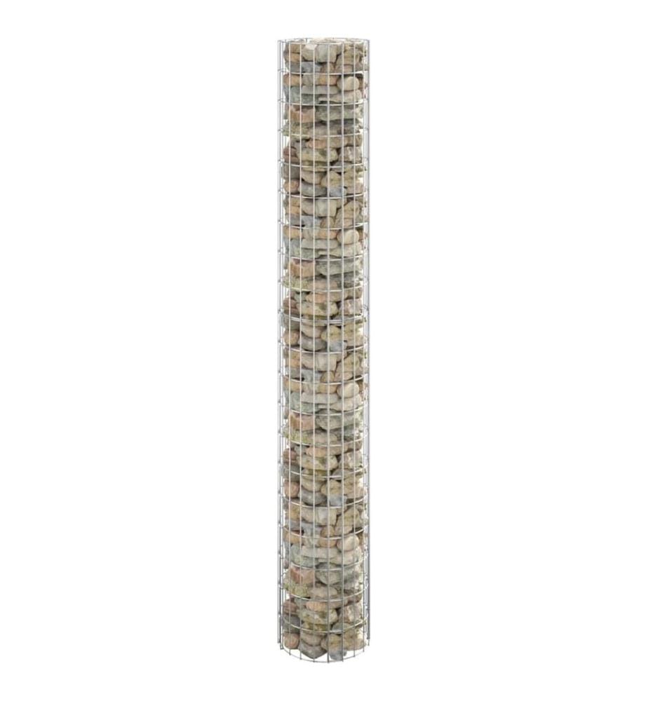 Poteau à gabion circulaire Acier galvanisé Ø30x200 cm