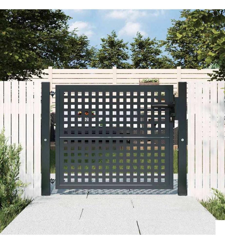 Portail de jardin Anthracite 100x75 cm Acier