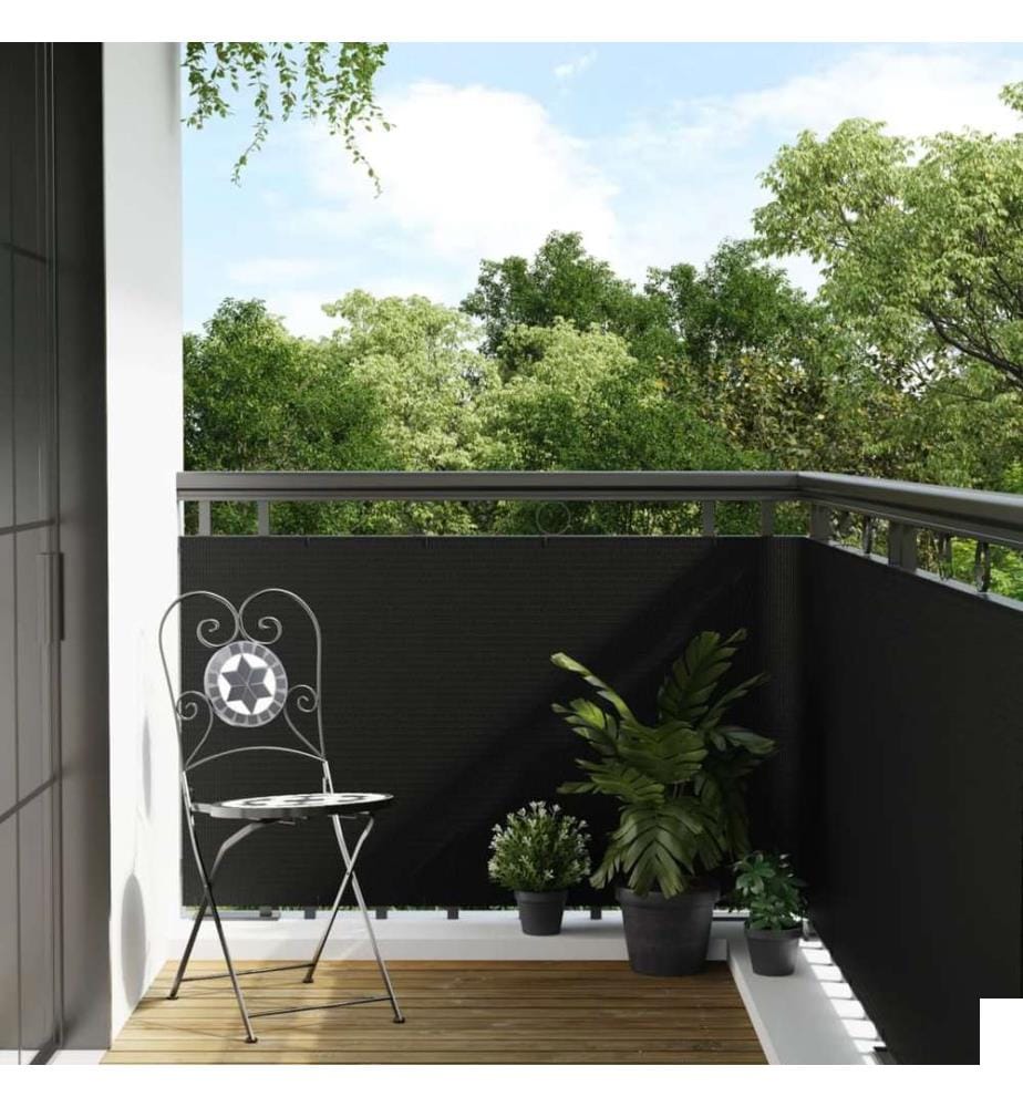 Paravent de balcon noir 400x90 cm résine tressée