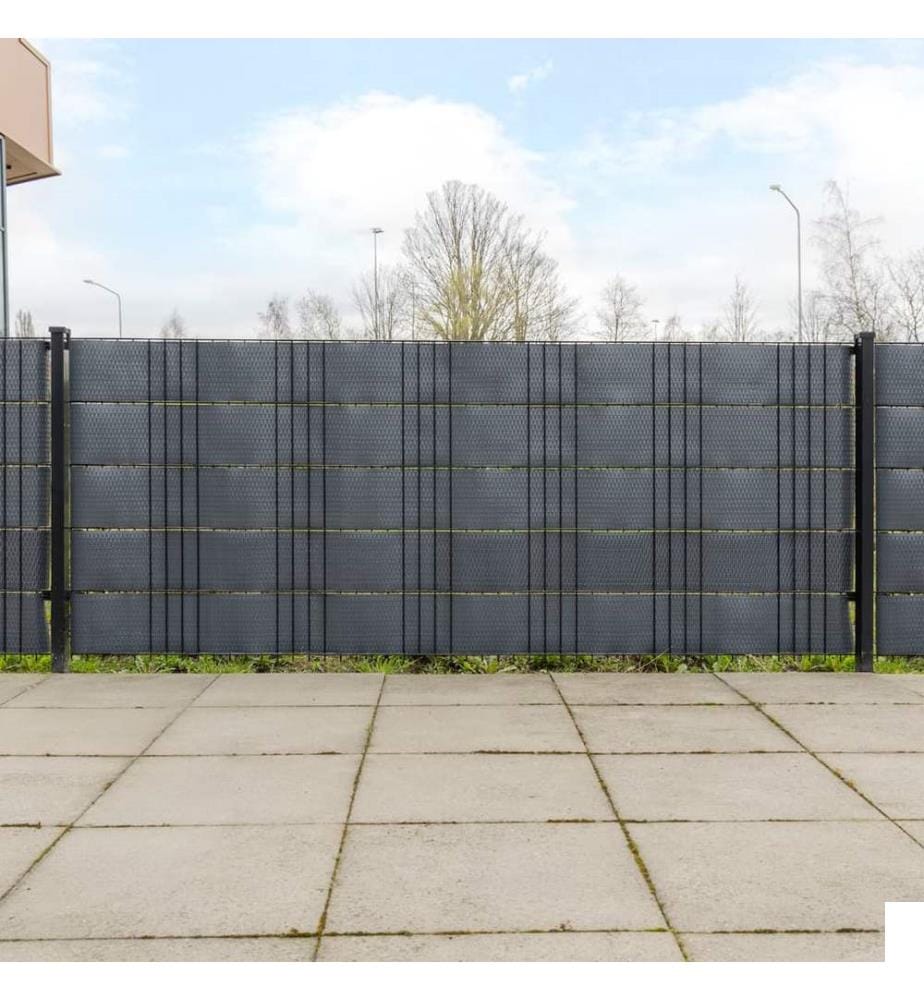 Paravents de balcon 10 pcs anthracite 255x19 cm résine tressée
