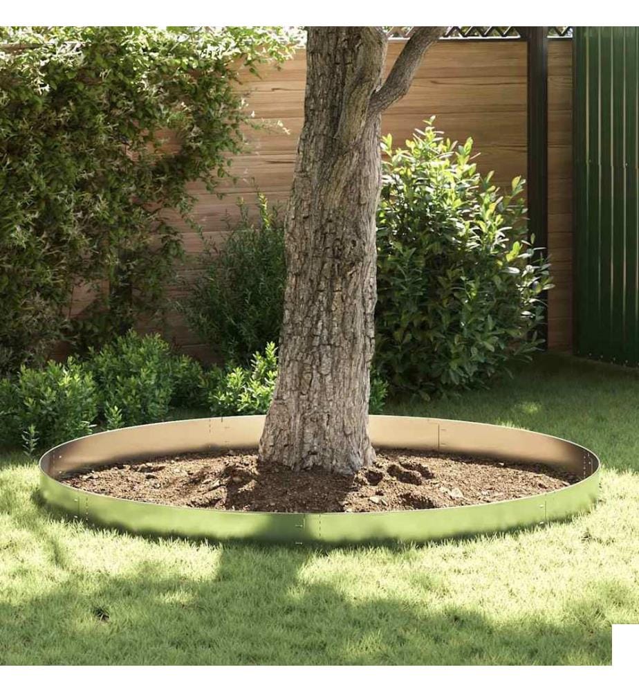 Clôture de pelouse flexible 10 pcs Acier galvanisé 100x14 cm