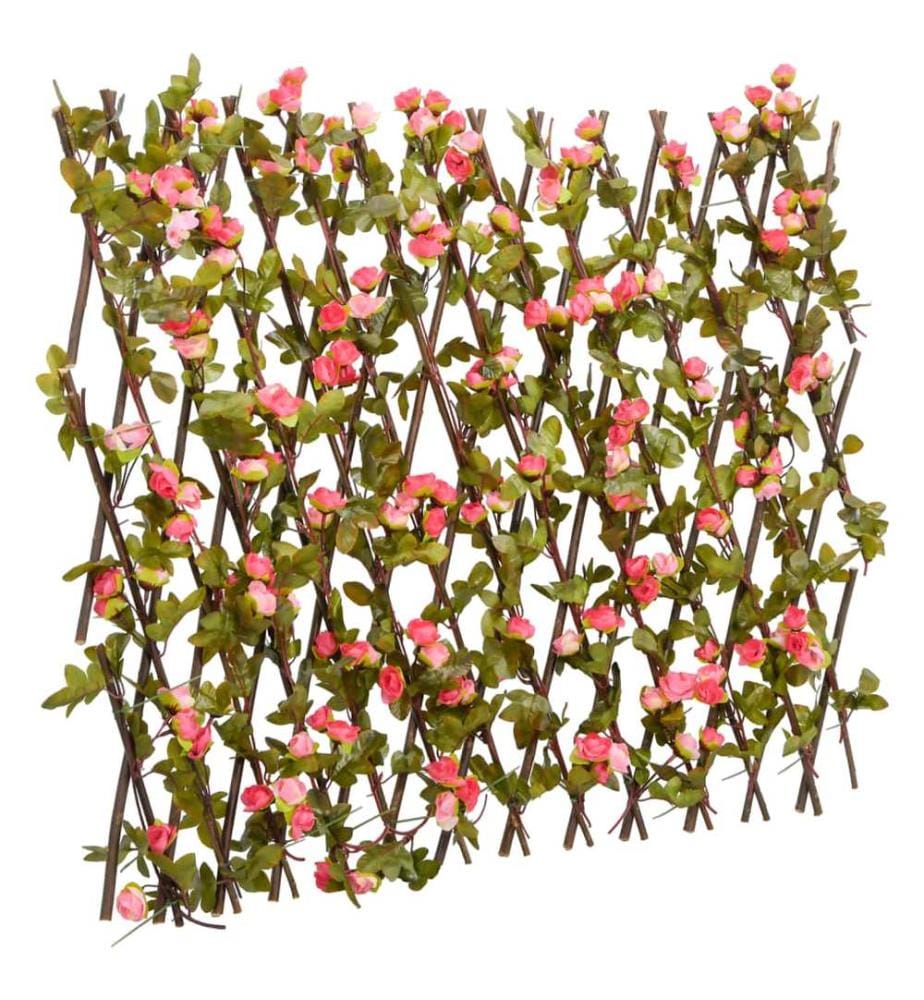 Treillis de lierre artificiel extensible rose foncé 180x60 cm