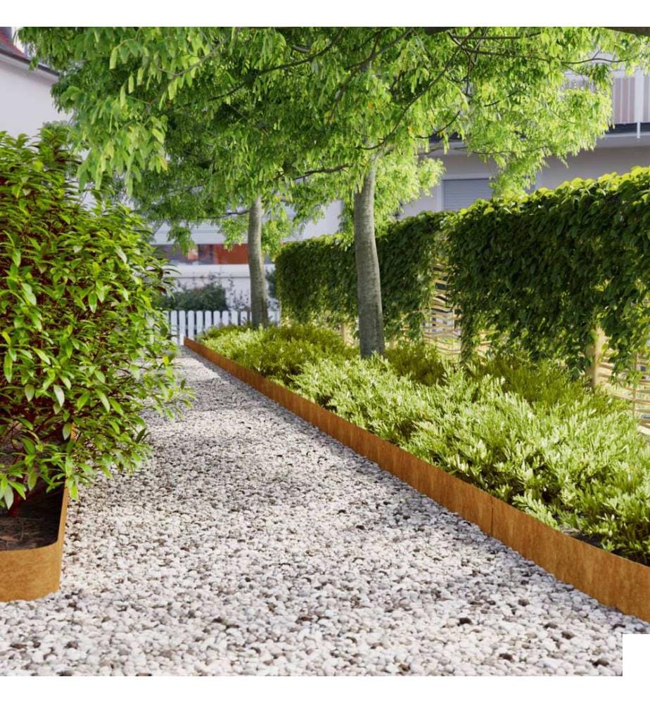 Bordures de pelouse 50 pcs 15x103 cm acier corten flexible