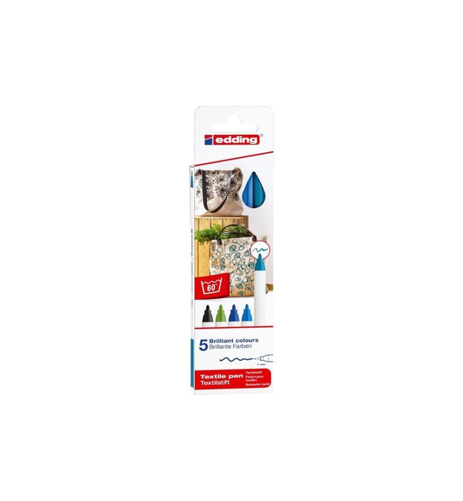 EDDING - Marqueur pour textiles 4600 Refroidir, 5 pièces