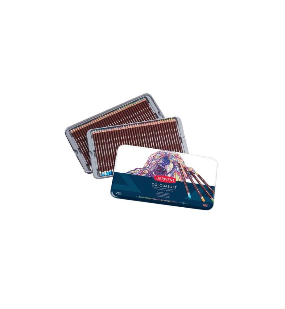 DERWENT - Crayons de couleur Coloursoft, multicolores, 72 pièces