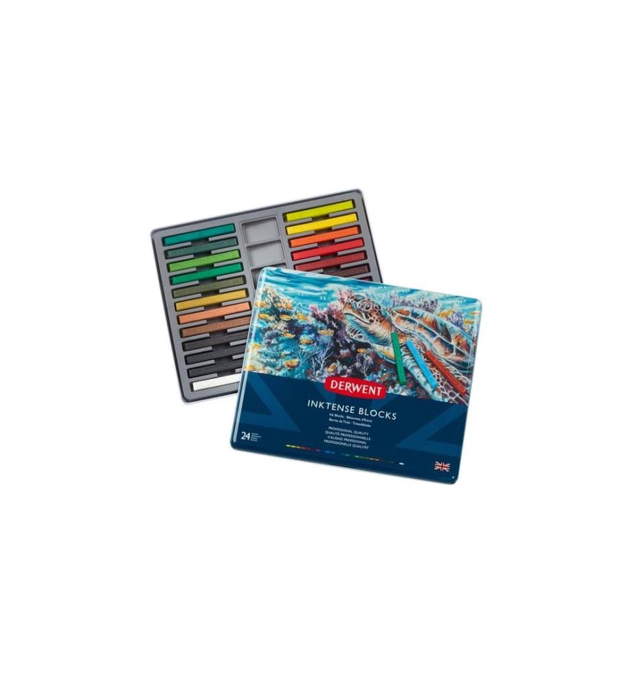 DERWENT - Inktense crayons aquarelle, peinture à l'eau, 24 pièces