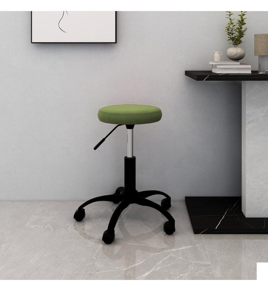 Chaise pivotante de bureau Vert clair Velours