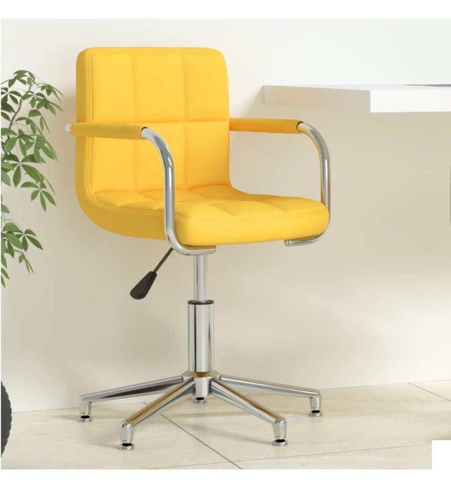 Chaise pivotante de bureau Jaune moutarde Tissu