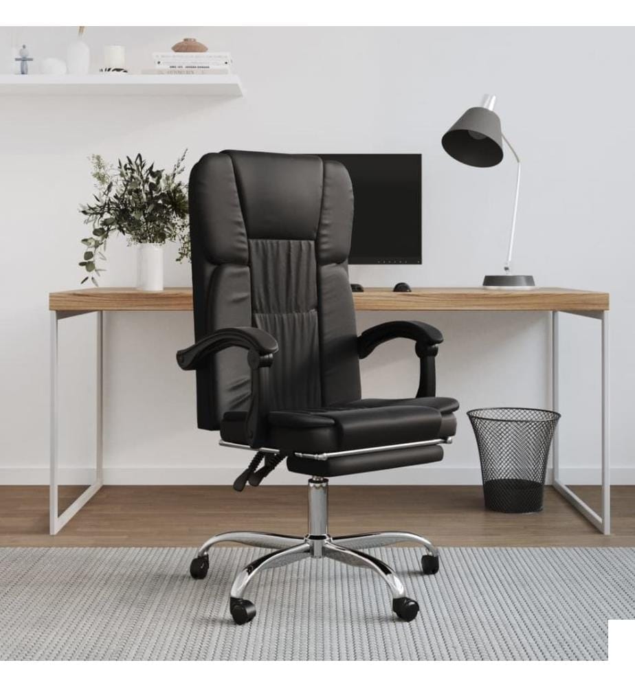 Fauteuil inclinable de bureau Noir Similicuir