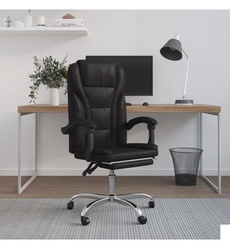 Fauteuil inclinable de bureau Noir Similicuir