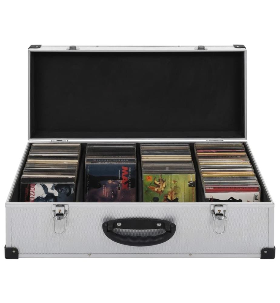 Étui de CD pour 80 CD Aluminium ABS Argenté