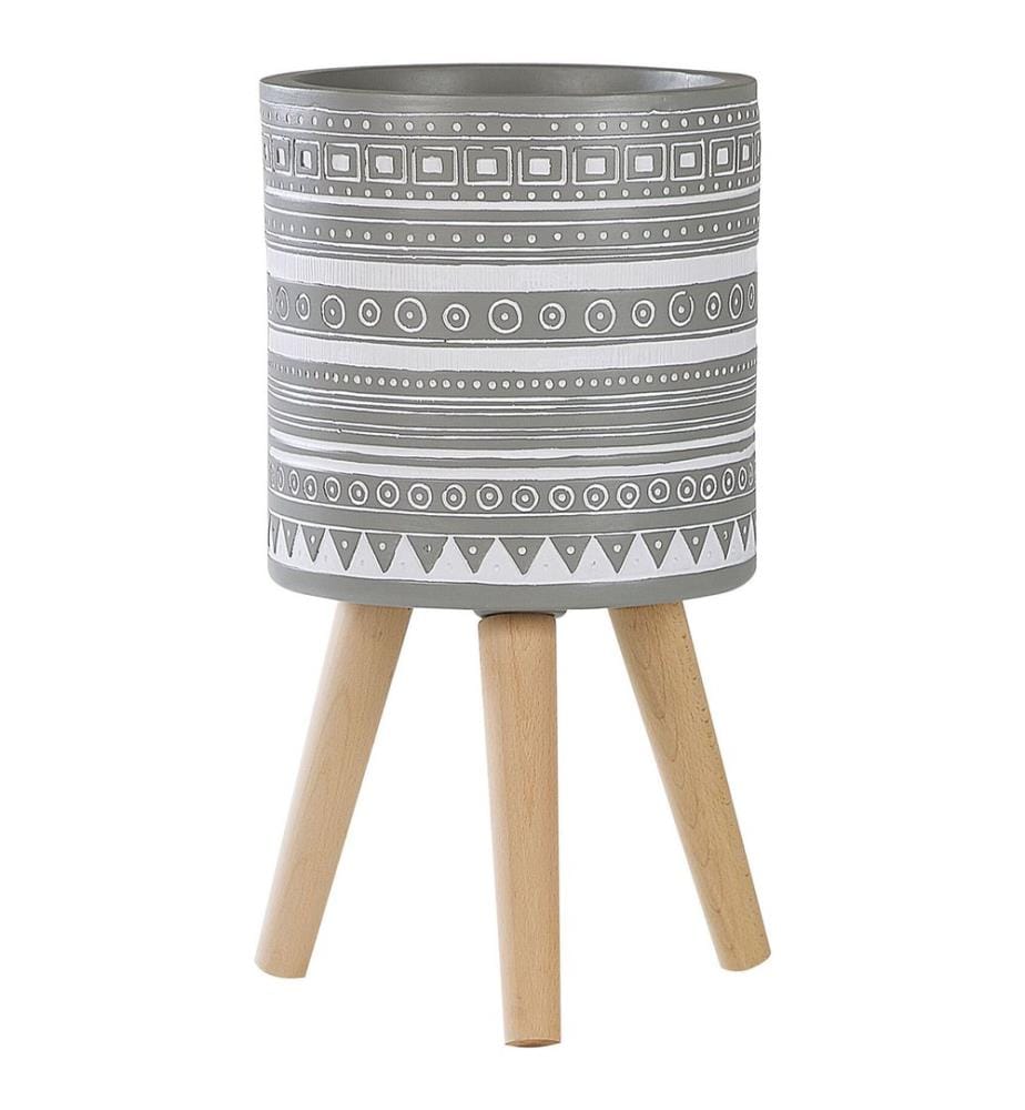 Cache-pot sur pied NAUSA 30 cm Gris clair