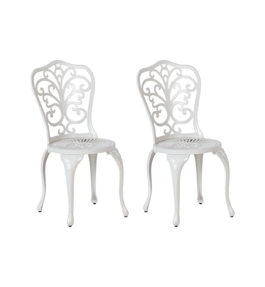 Lot de 2 chaises de jardin TRIORA Métal Blanc cassé
