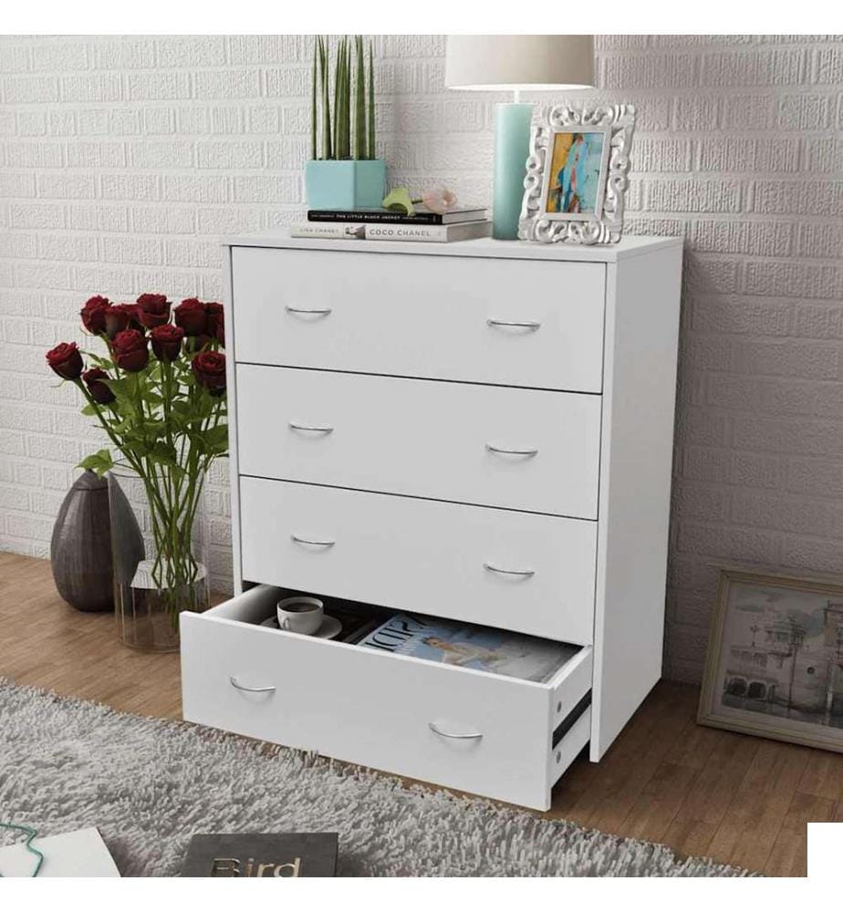 Buffet avec 4 tiroirs 60x30,5x71 cm Blanc