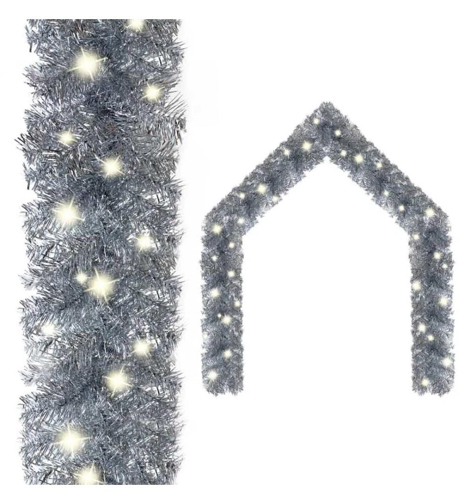 Guirlande de Noël avec lumières LED 20 m Argenté