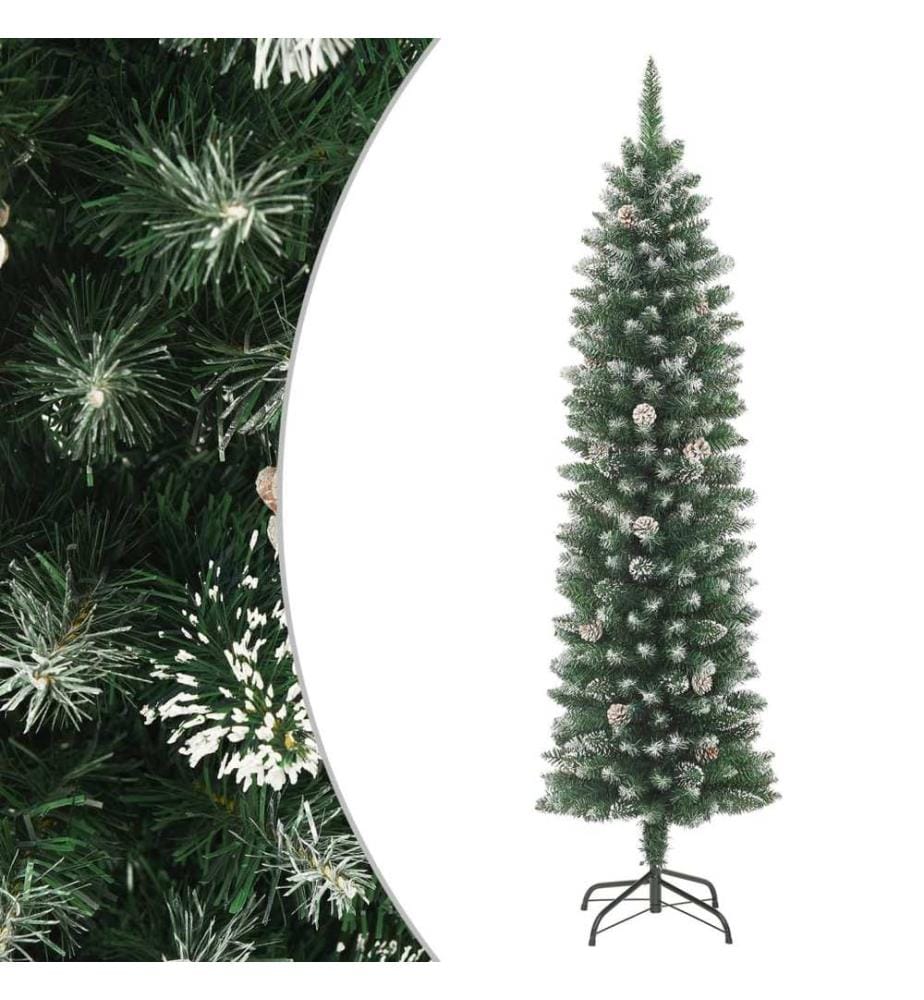 Sapin de Noël artificiel mince avec support 240 cm PVC