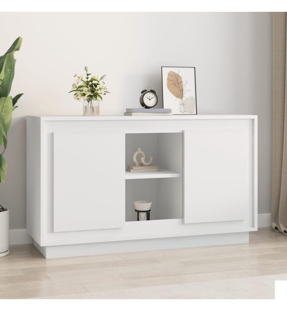 Buffet blanc 102x35x60 cm bois d'ingénierie