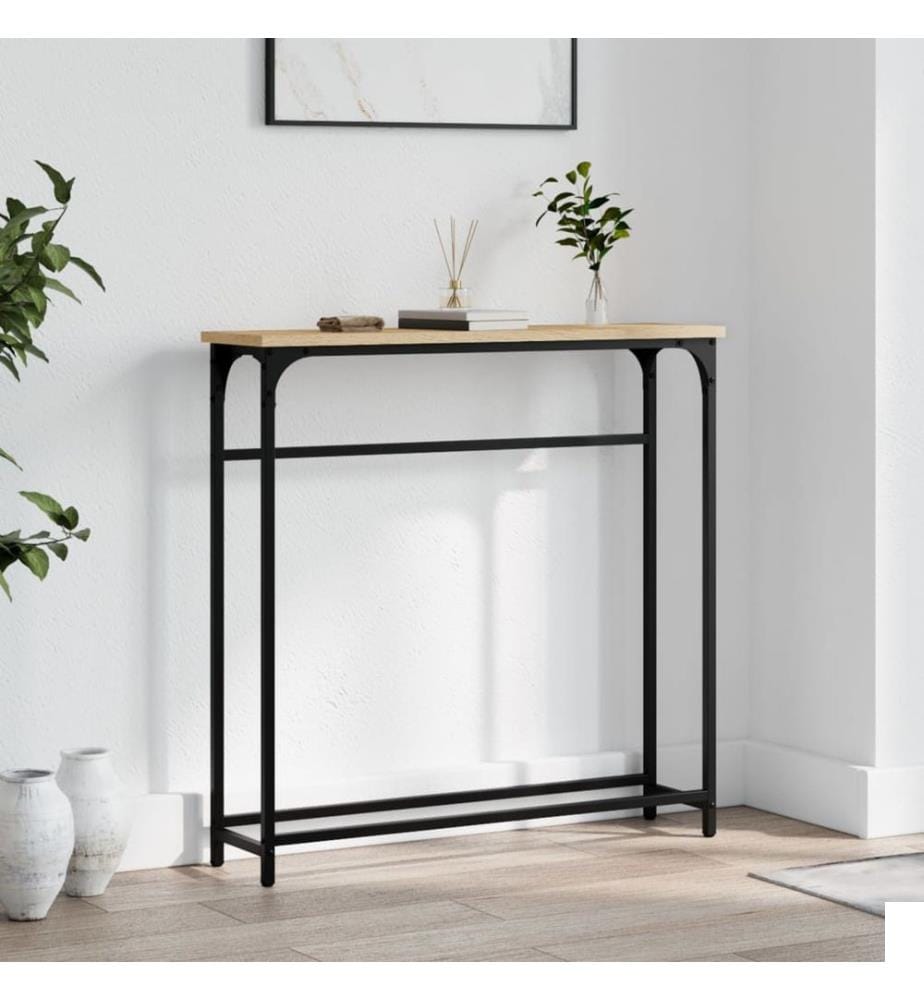 Table console Chêne Sonoma 75x19,5x75 cm Bois d'ingénierie