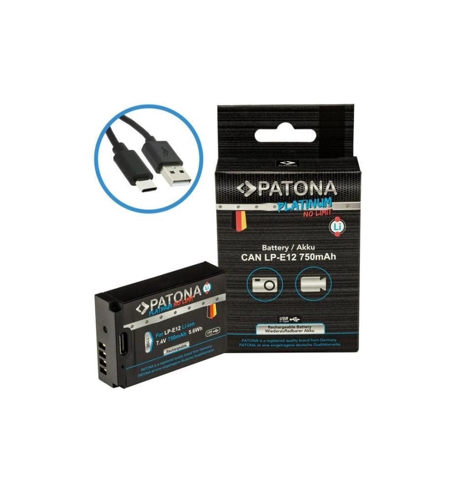Patona Platinum Batterie pour Canon LP-E12 EOS 100D