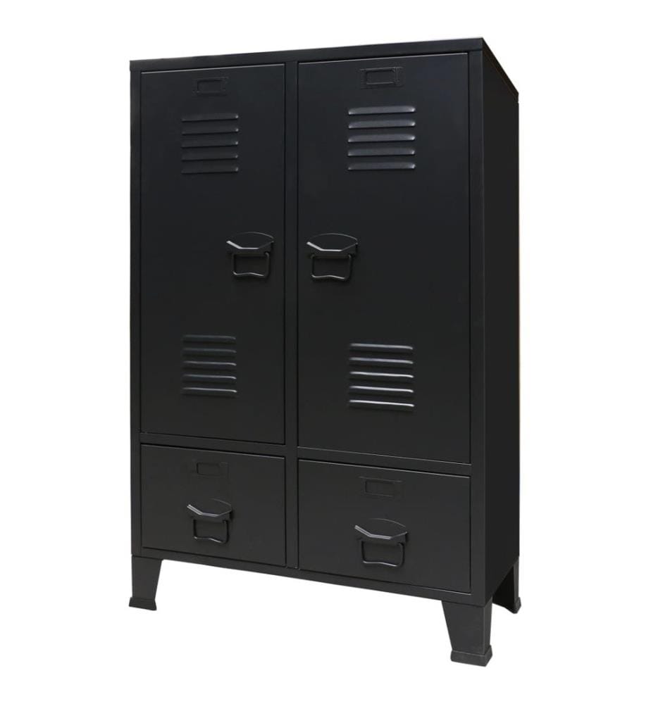 Garde-robe Métal de style industriel 67 x 35 x 107 cm Noir