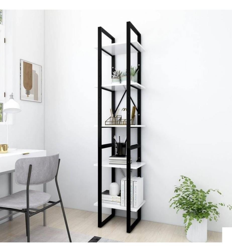 Bibliothèque à 5 niveaux Blanc 40x30x175 cm Aggloméré