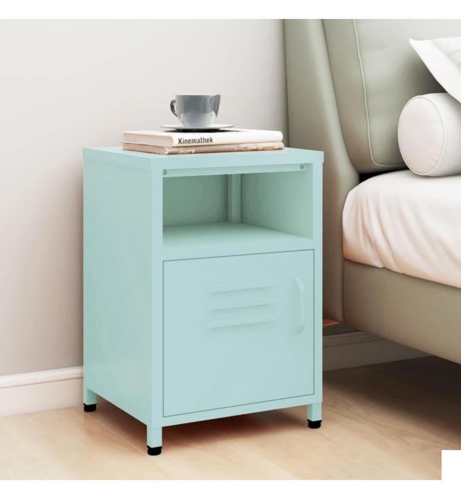 Table de chevet Vert menthe 35x35x51 cm Acier