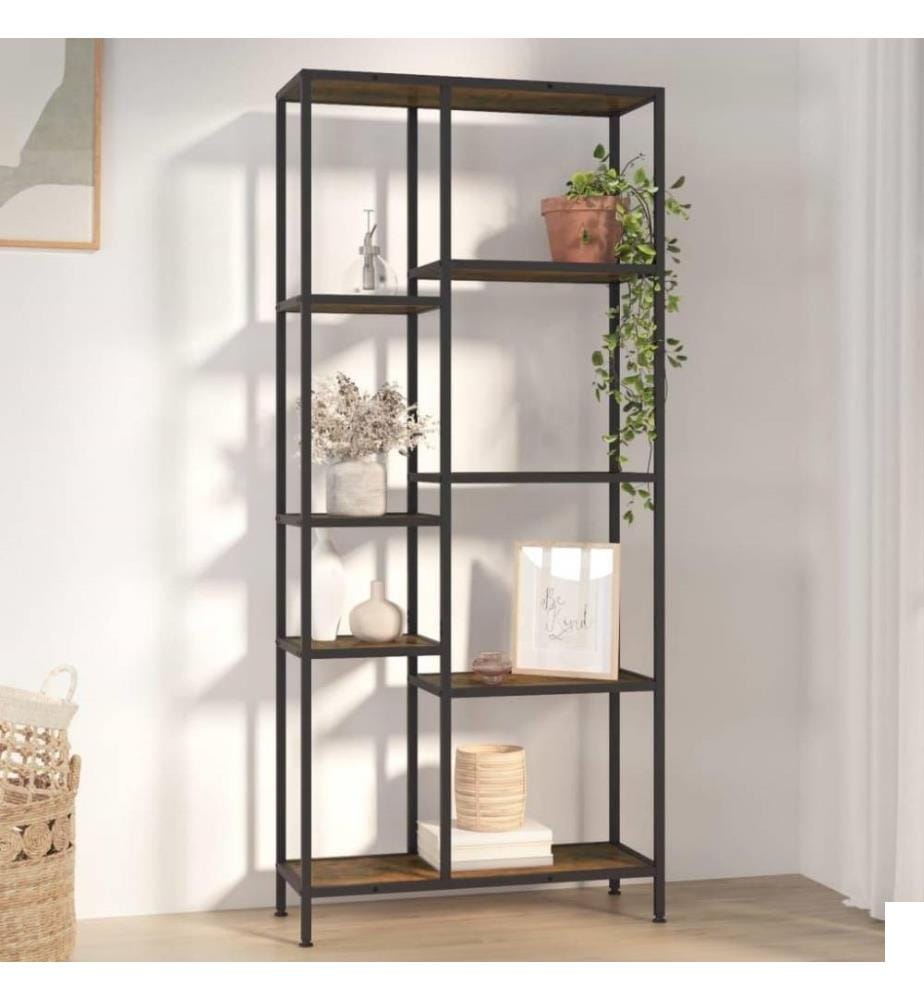 Étagère à livres 80x30x180 cm Acier et bois d'ingénierie