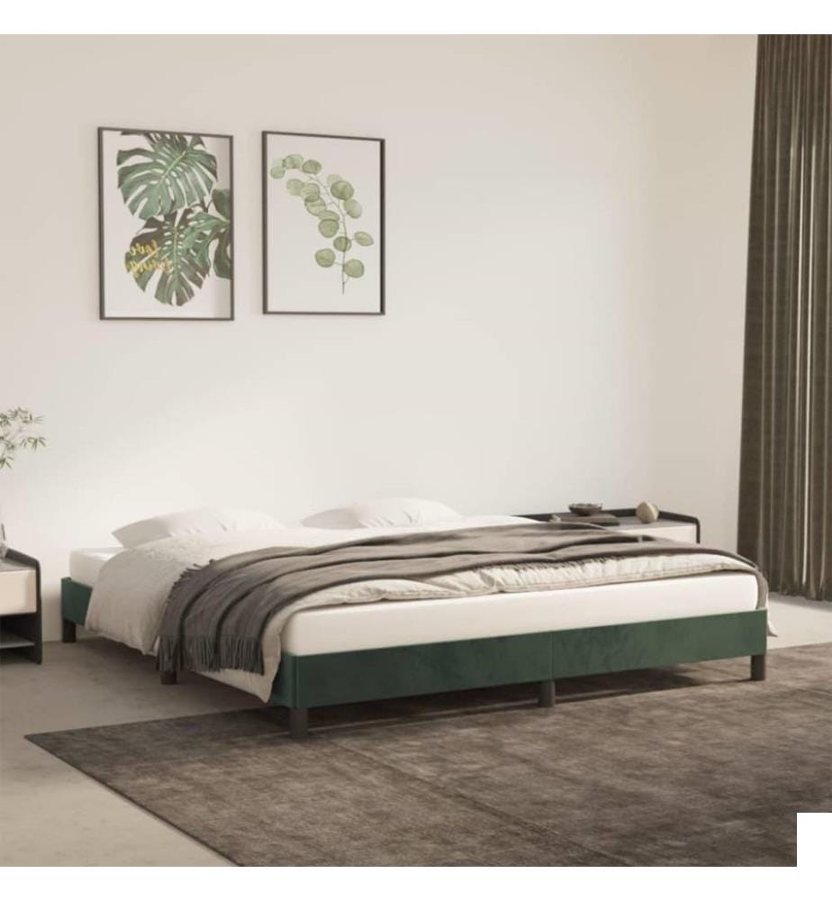 Cadre de lit Vert foncé 160x200 cm Velours