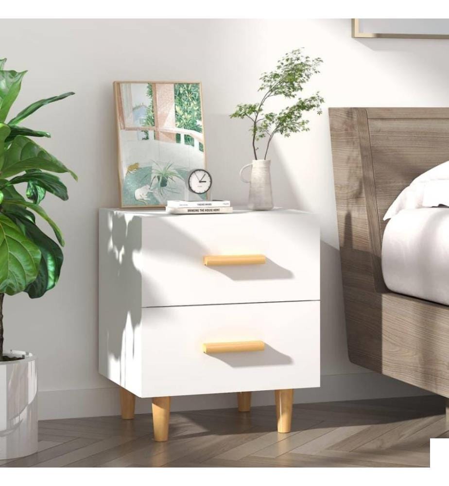Table de chevet Blanc 40x35x47,5 cm