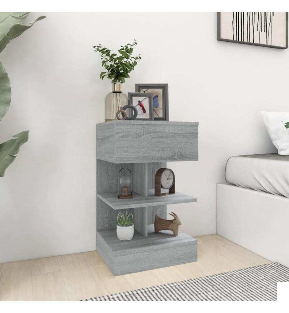 Tables de chevet 2 pcs Sonoma gris 40x35x65cm Bois d'ingénierie