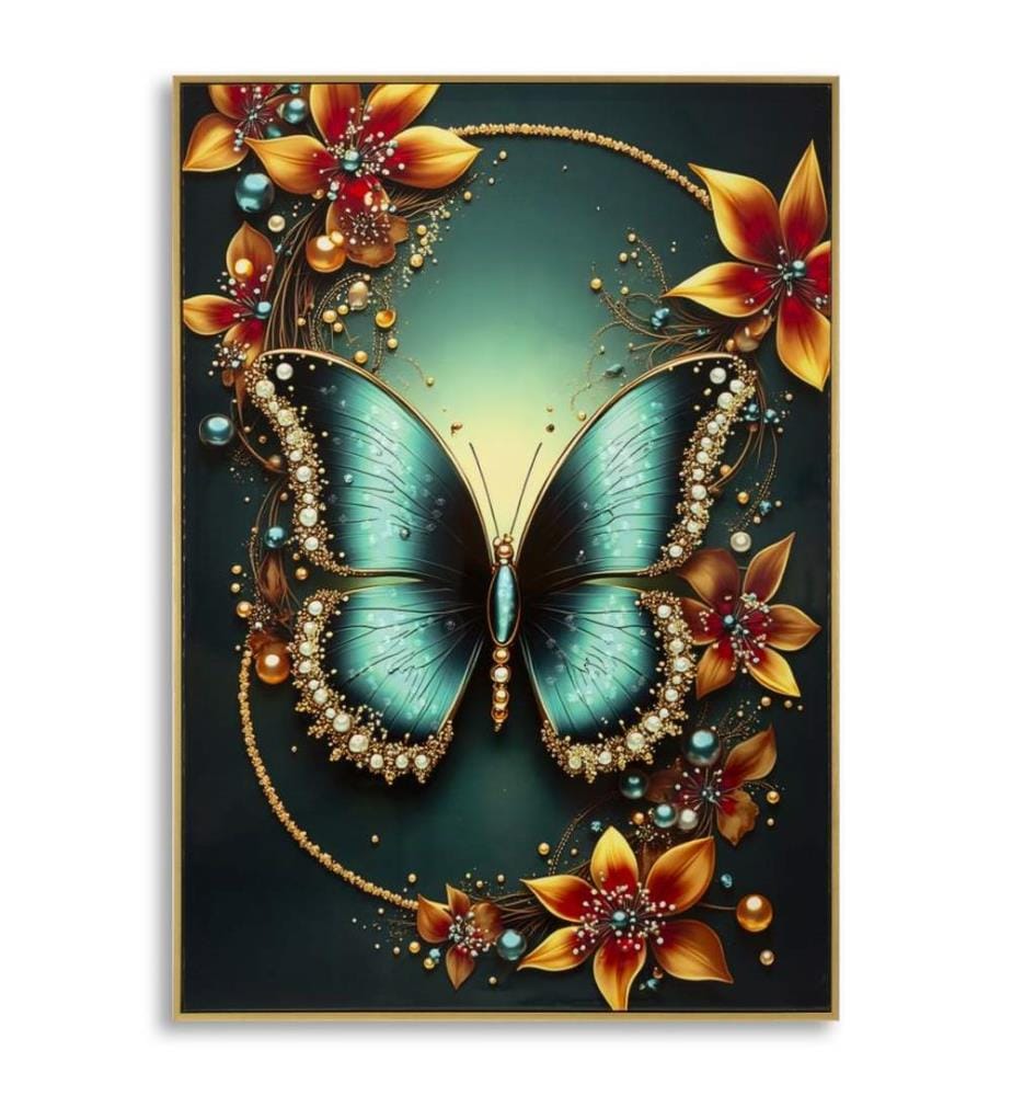 Tableau mural papillon sur toile encadrée
