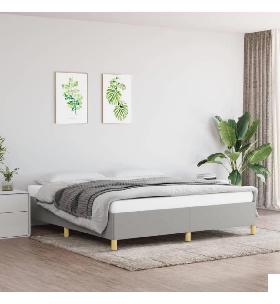 Sommier à ressorts de lit Gris clair 160x200 cm Tissu