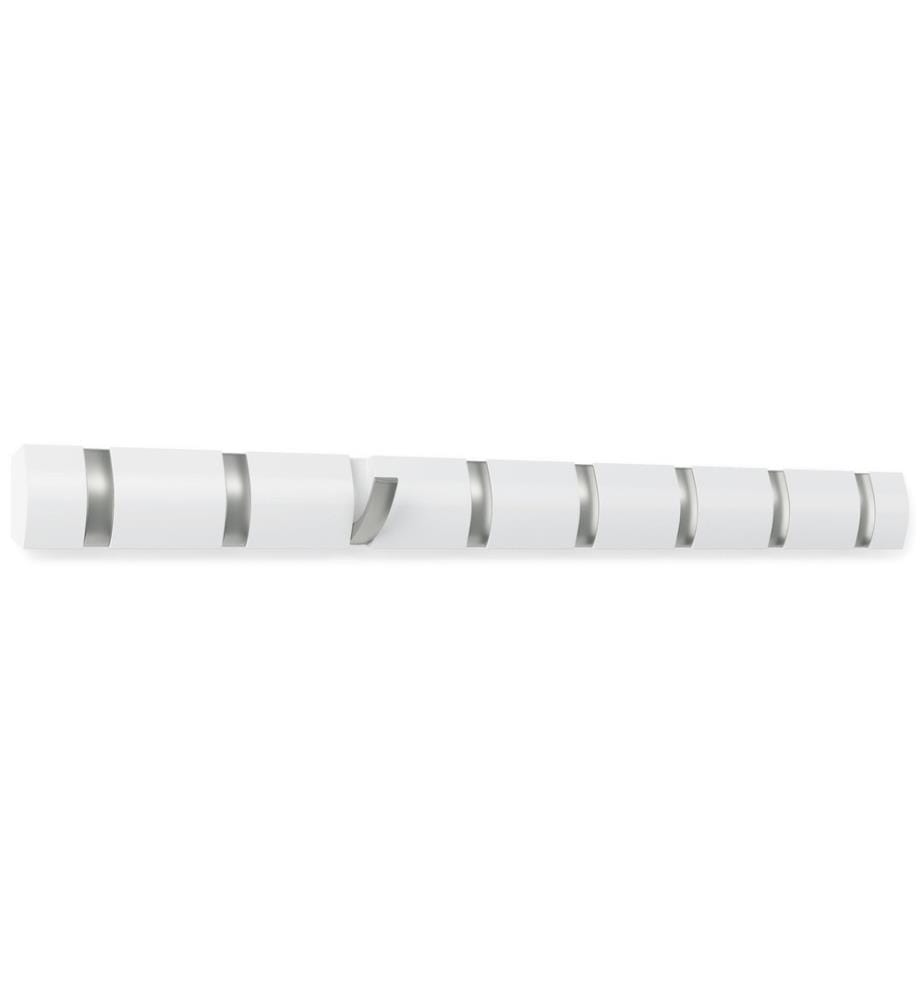 UMBRA - Portemanteau mural Flip 8 crochets, blanc/argent