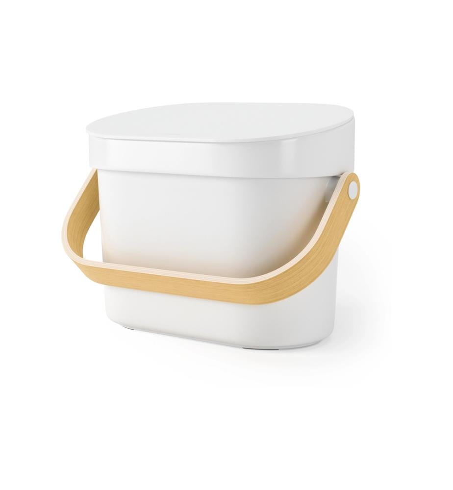 UMBRA - Seau à compost Bellwood 4 l, Nature/Blanc