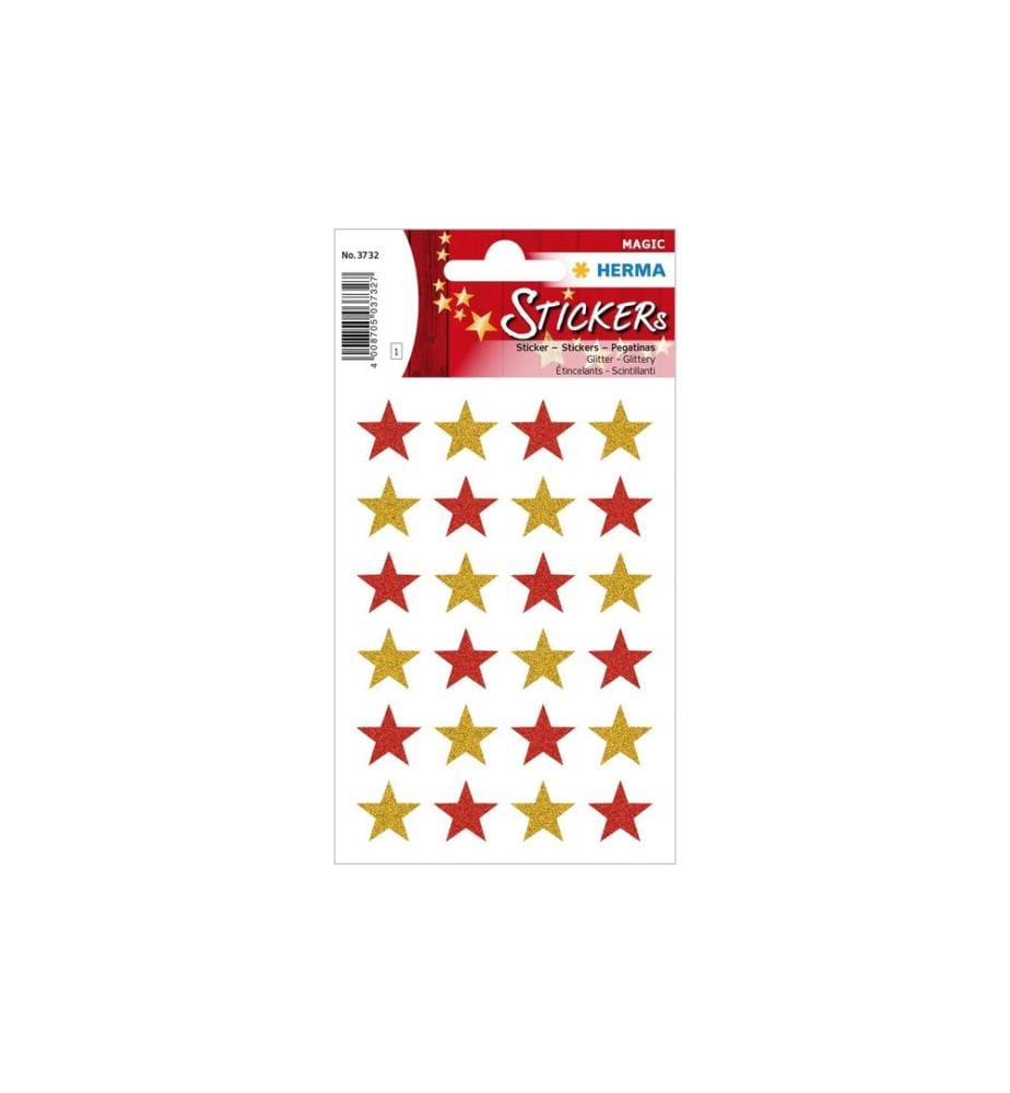 HERMA - Stickers Autocollants de Noël Étoiles 1 feuille à 24 autocollants