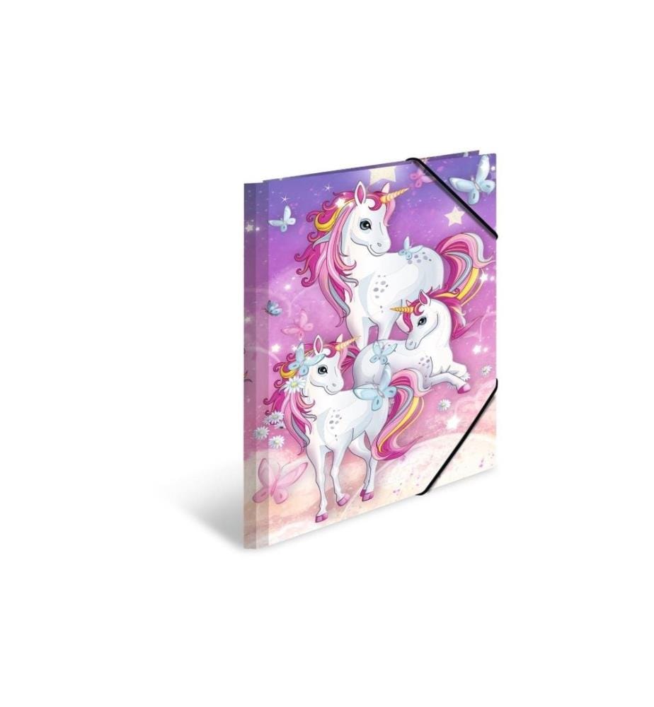 HERMA - Portfolio à ruban élastique Licorne A4, Multicolore/Rose