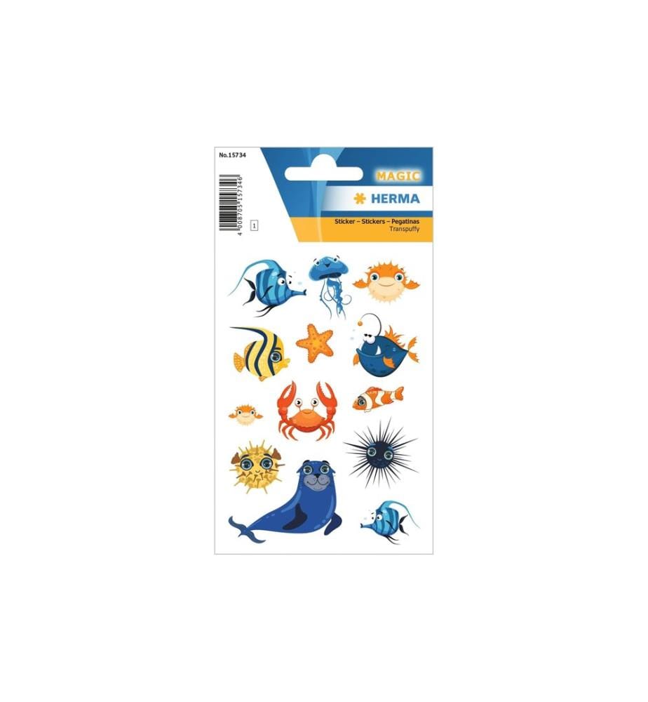 HERMA - Stickers Autocollant à motif Animaux marins magiques 13 Pièce/s Multicolore
